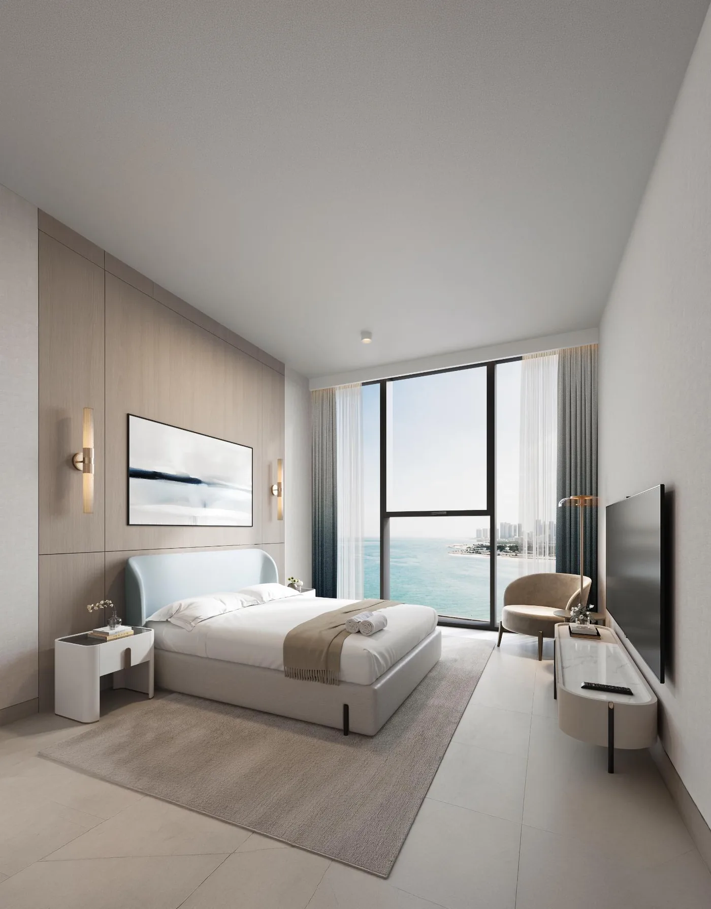2 Bedroom spacious living room with courtyard views